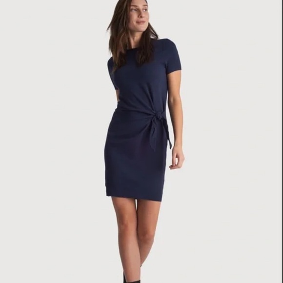 Kit and Ace Dresses & Skirts - Kit And Ace Navy Tie Brushed Dress
